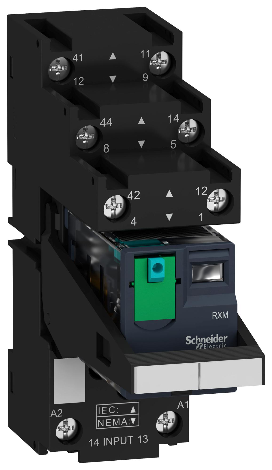 RXM2AB2BDPVS POWER RELAY, DPDT, 24VDC, 12A, SOCKET SCHNEIDER ELECTRIC