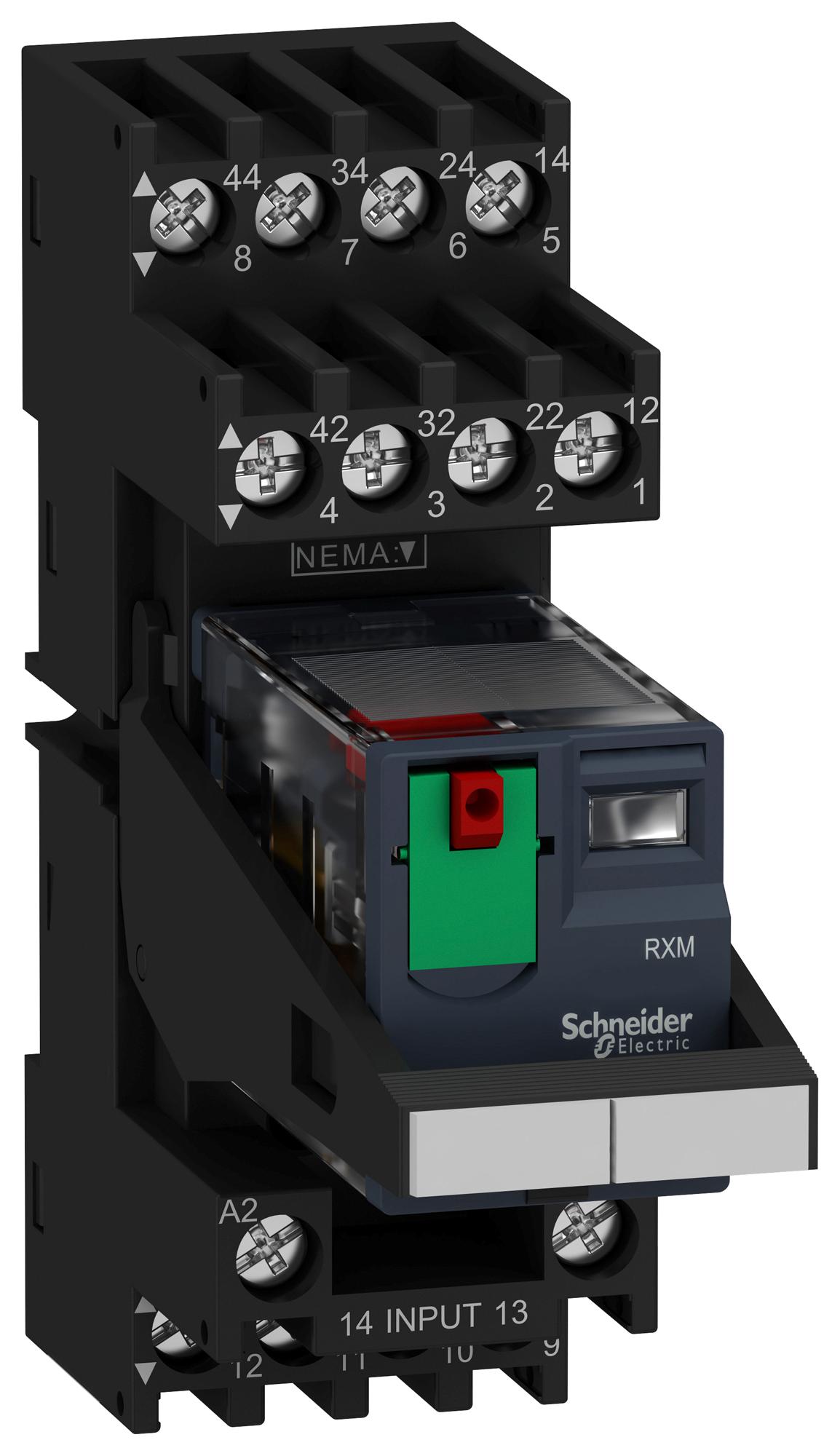 RXM4AB2B7PVM POWER RELAY, 4PDT, 24VAC, 6A, SOCKET SCHNEIDER ELECTRIC