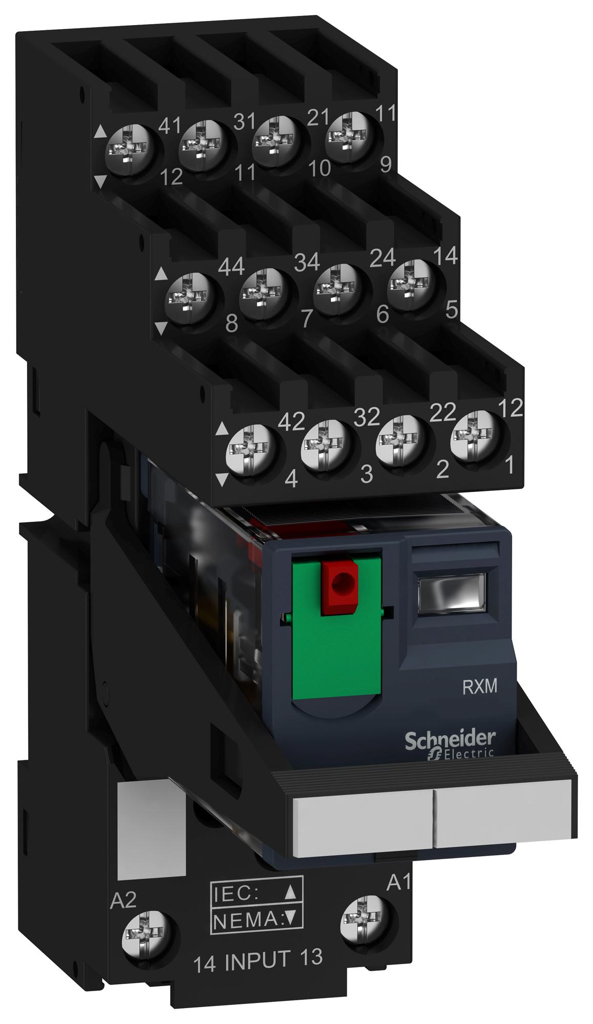 RXM4AB2B7PVS POWER RELAY, 4PDT, 24VAC, 6A, SOCKET SCHNEIDER ELECTRIC