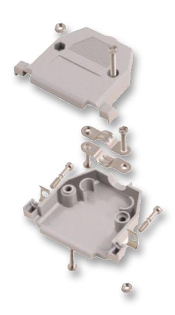 MHCCOV-25SCL-LG BACKSHELL, D, GREY, 25WAY MH CONNECTORS