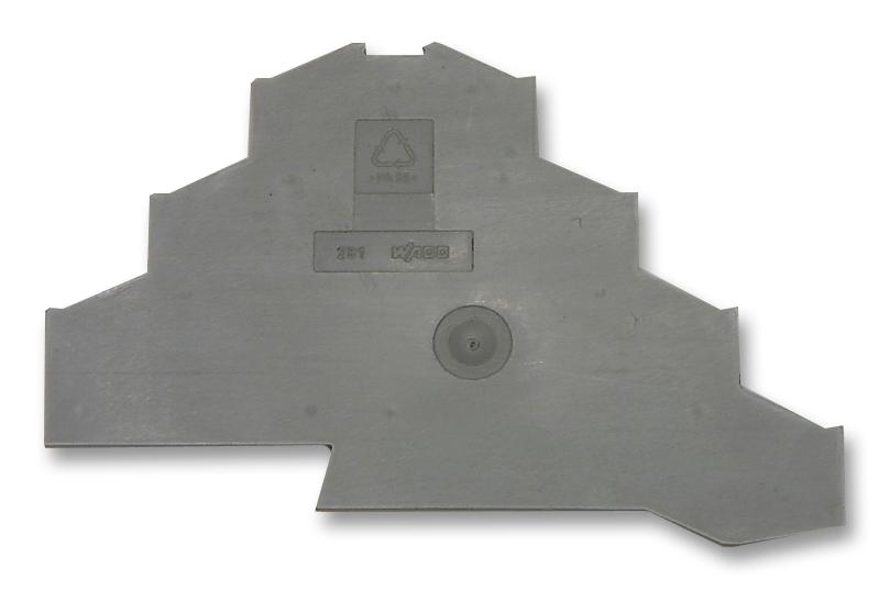 281-365. END PLATE, GREY, 1MM THICK WAGO