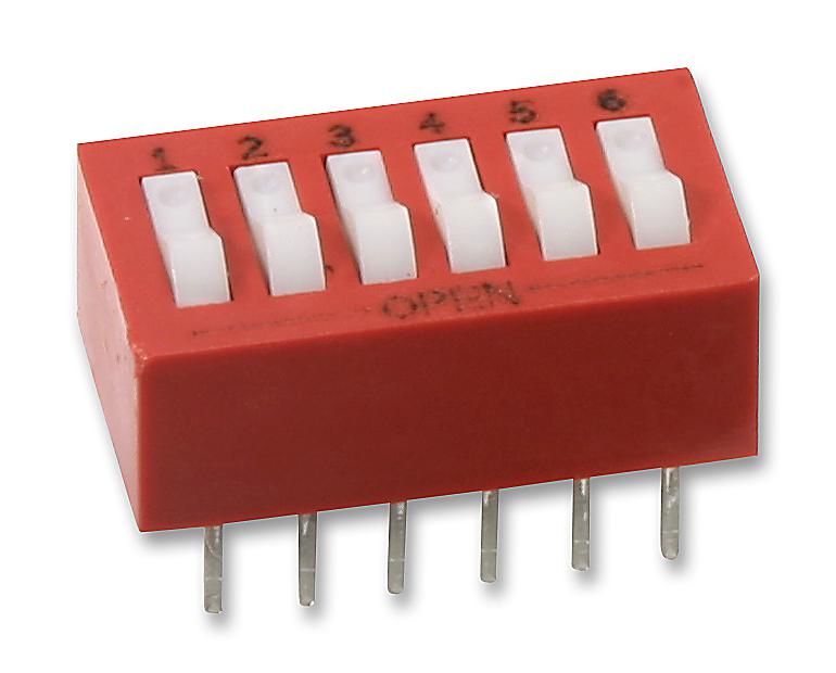 76SB06T SWITCH, SPST, 6 POS, RAISED ROCKER GRAYHILL