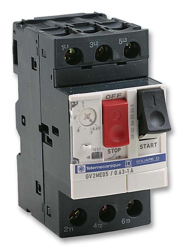 GV2ME06 CIRCUIT BREAKER, 3 POLE, 1A TO 1.6A SCHNEIDER ELECTRIC