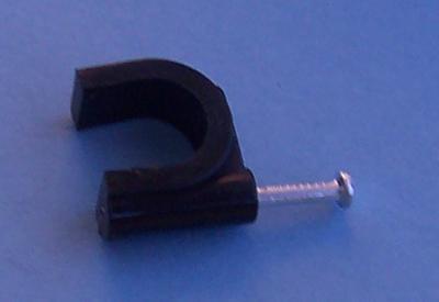 ROUND 12.0MM BLK CABLE CLIP, POLYETHYLENE, 12MM, BLACK PRO POWER