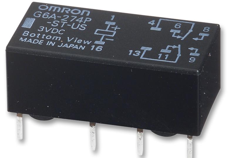 G6A-274P-ST-US DC12 RELAY, SIGNAL, DPDT, 30VDC, 2A OMRON