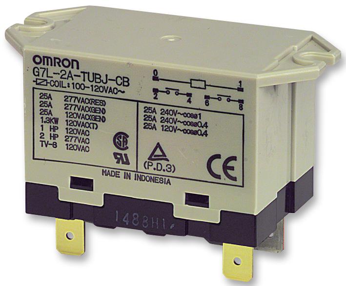 G7L-2A-TUB-80-CB AC200/240 RELAY, DPST-NO, 277VAC, 25A OMRON