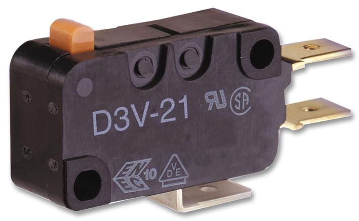 D3V-16-2A5-H MICROSWITCH, SPST-NC, 16A, PIN PLUNGER OMRON