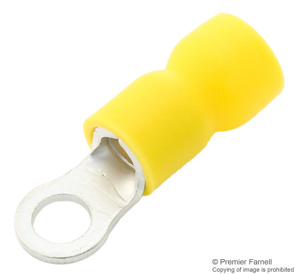 RVES5-4 CRIMP TERMINAL, RING, 4MM, YELLOW, PK100 MULTICOMP PRO