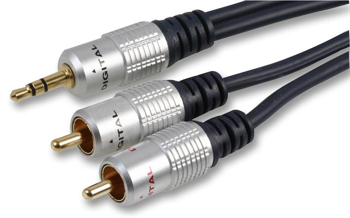 PSG03695 3.5MM JACK TO 2X PHONO PLUGS, 15M PRO SIGNAL