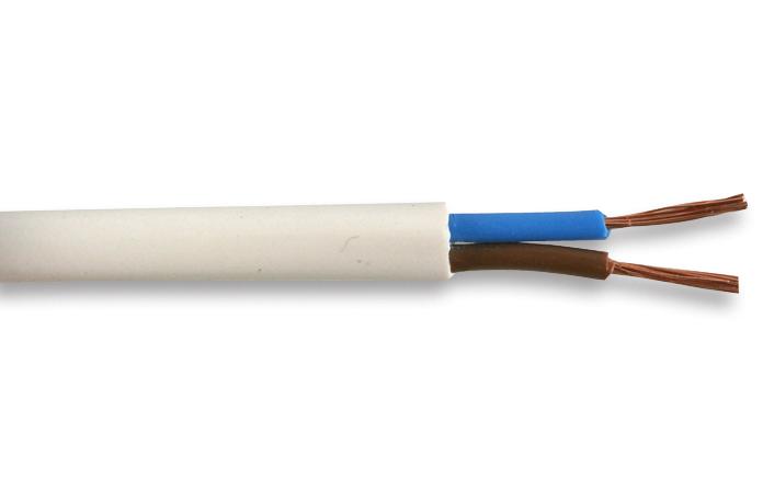 2182Y-0.5MMWHT FLEX CABLE, 2CORE, WHITE, 0.5MM2, PER M MULTICOMP PRO