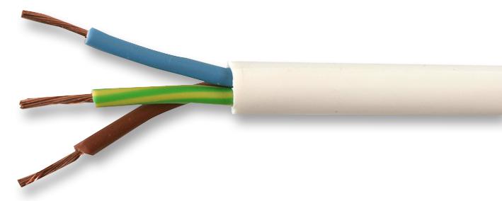 3183Y-1.50MMWHT100M CABLE, FLEX, 3183Y, WHITE, 1.5MM, 100M MULTICOMP PRO