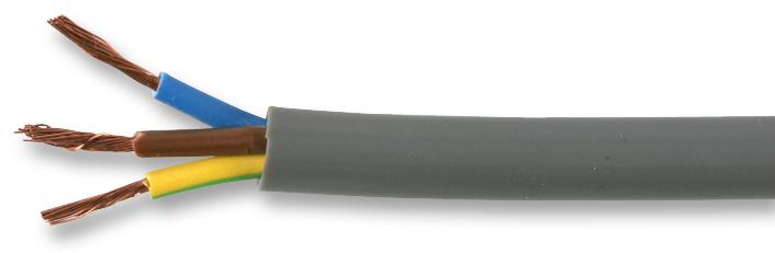 3183Y-1.25MMGRY100M FLEX CABLE, 3CORE, GREY, 1.25MM2, PER M MULTICOMP PRO