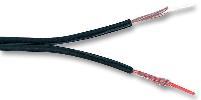 JY-1066 BLACK CABLE, TWIN, SCRNED,10/0.12MM, BLK, 100M PRO POWER