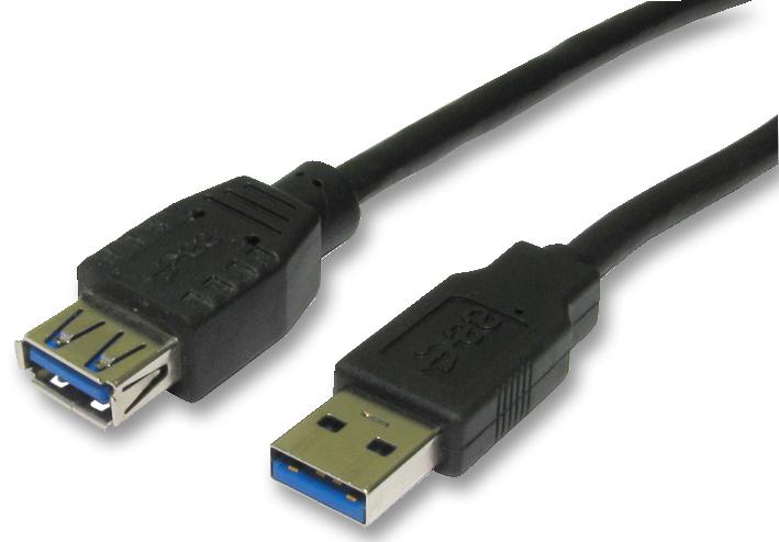 USB3-822 LEAD,USB3.0 A MALE-A FEMALE 2M BLACK PRO SIGNAL