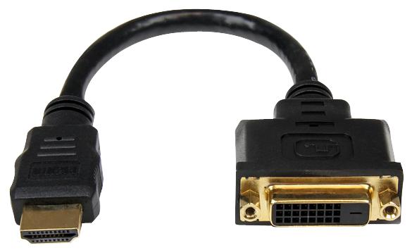 HDDVIMF8IN CABLE ASSY, HDMI PLUG-DVI/D SKT, 200M STARTECH
