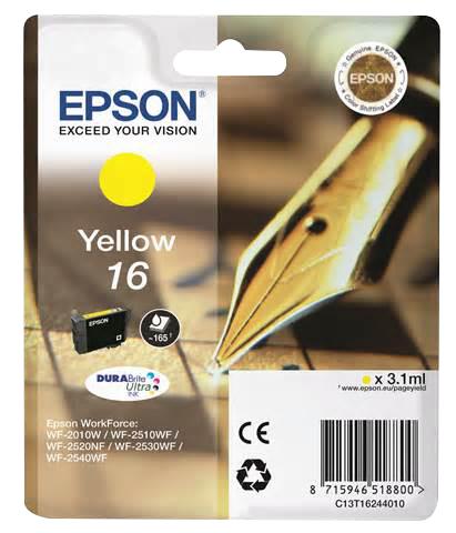 C13T16244010 INK CARTRIDGE, YELLOW, T1624, 16, EPSON EPSON