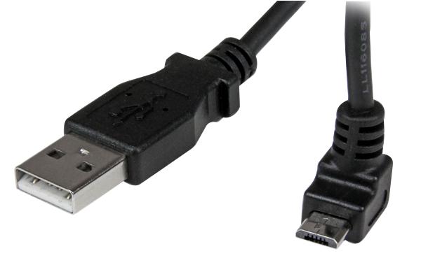 USBAUB2MU LEAD, USB A-UP ANGLE MICRO B, 2M BLACK STARTECH
