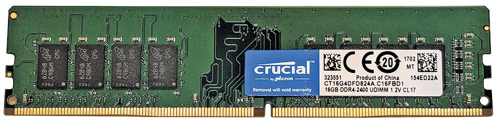 CT16G4DFD824A MEMORY,16GB, DDR4 DIMM PC4-19200 2400MHZ CRUCIAL MEMORY