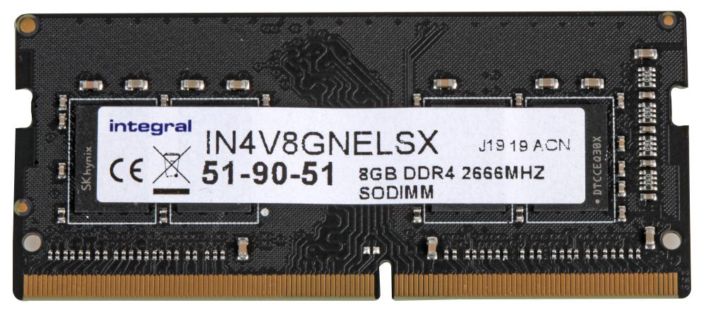 IN4V8GNELSX MEMORY,8GB DDR4 SODIMM,PC4-21333 2666MHZ INTEGRAL
