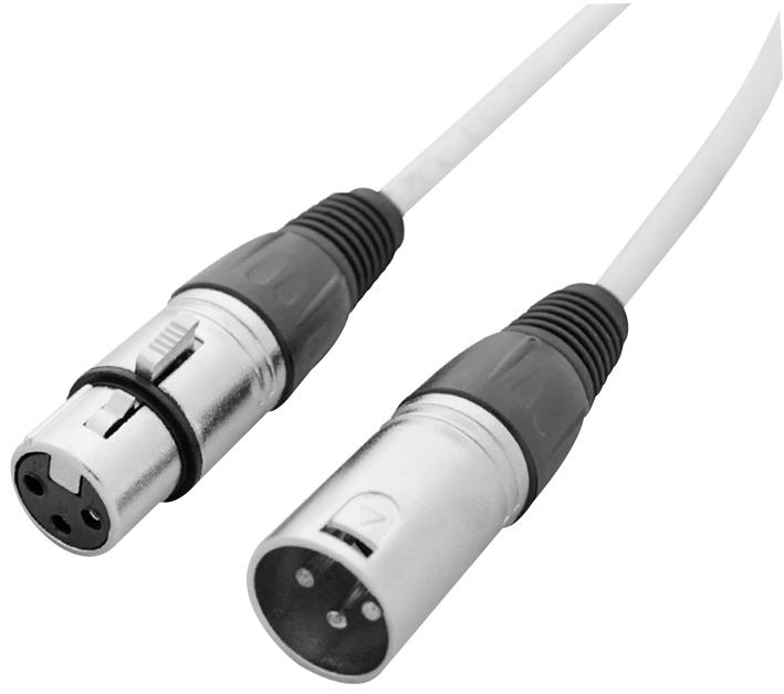 CABL209 DMX CABLE, 3PIN, WHITE OUTER, 10M LEDJ