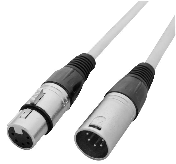 CABL213 DMX CABLE, 5PIN, WHITE OUTER, 10M LEDJ