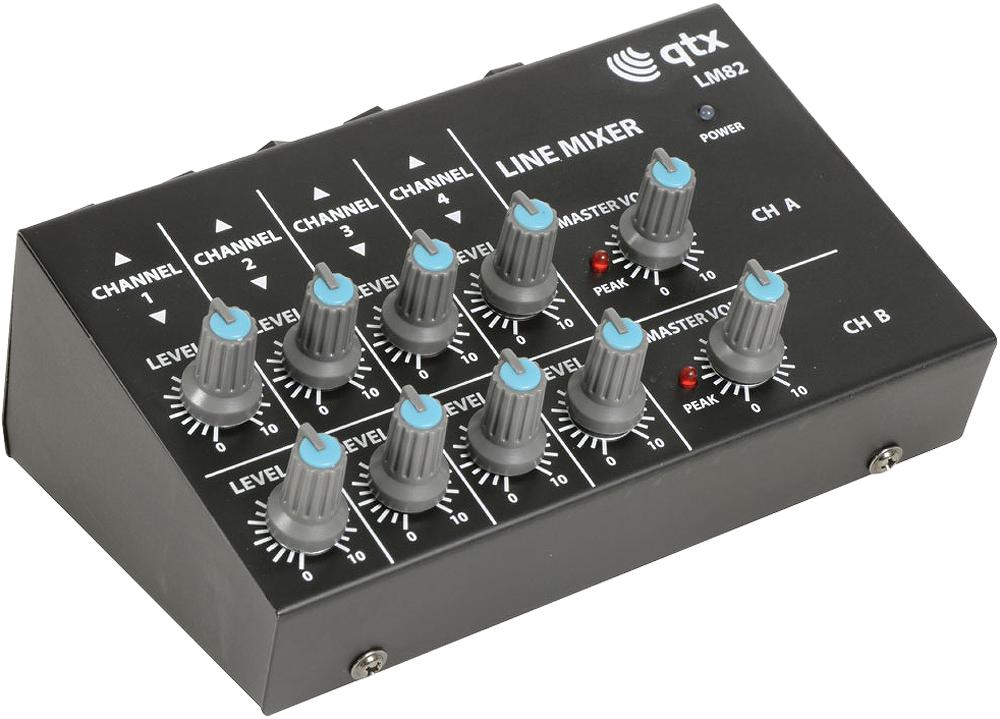 LM82 4 STEREO CHANNEL LINE MIXER QTX