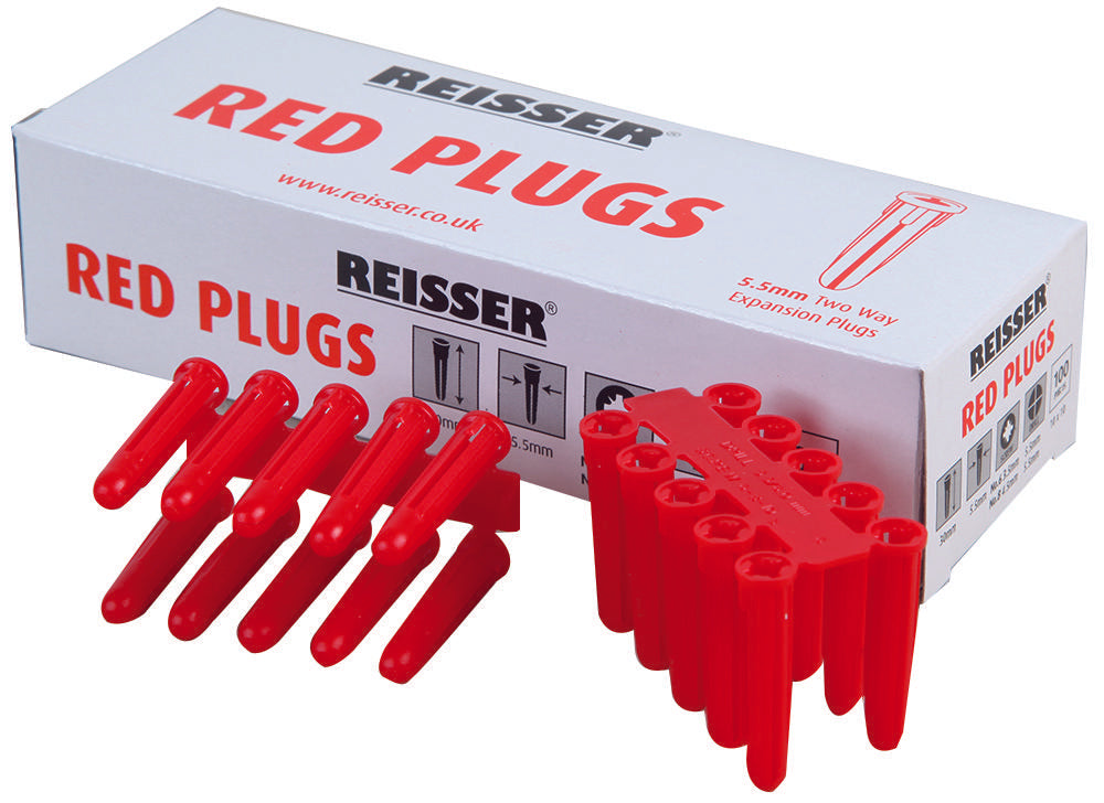 RED WALLPLUG EXPANSION, POZIDRIV, PE, 30MM, PK100 REISSER