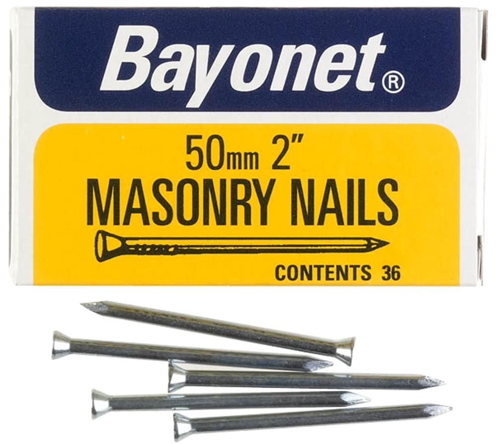 12210 MASONRY NAILS ZINC PLATED, 50MM (PK36) CHALLENGE