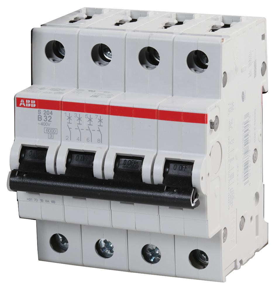 S204-B32 CIRCUIT BREAKER, THERMAL MAG, 4 POLE ABB