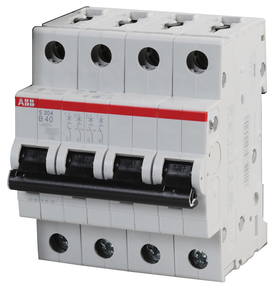 S204-B40 CIRCUIT BREAKER, THERMAL MAG, 4 POLE ABB