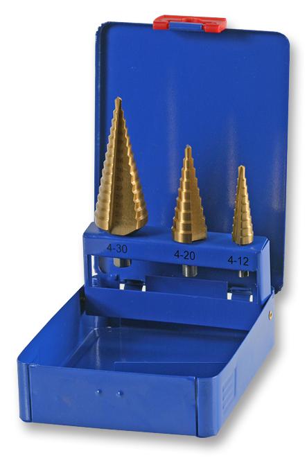 D00303 DRILL BIT SET, STEP DRILL, 3PC DURATOOL