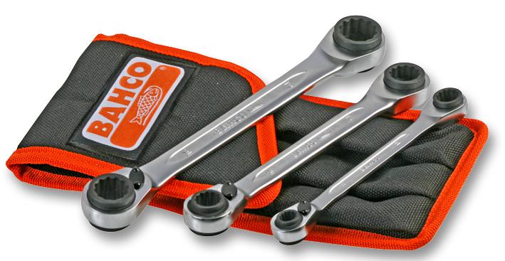 S4RM/3T WRENCH SET, RATCHET, 12 SIZES BAHCO