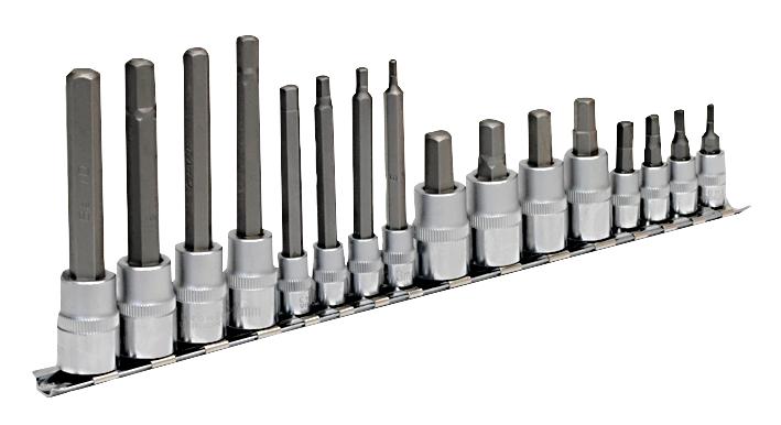 AK6219 HEX SOCKET SET, 16PC, 1/4 IN AND 3/8 IN SEALEY