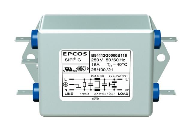 EPCOS Power Line B84112G0000B110 POWER LINE FILTER, STANDARD, 10A, 250V EPCOS 3408823 B84112G0000B110