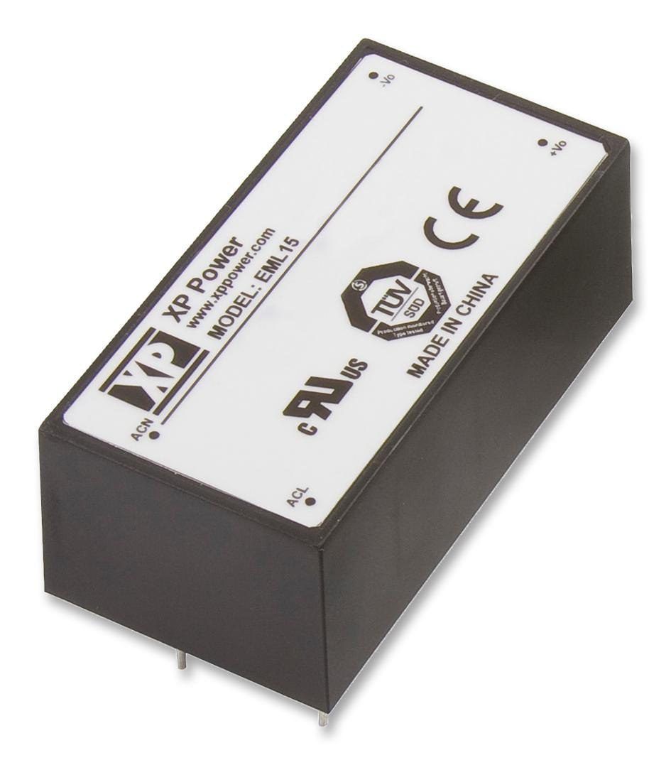 XP POWER PCB Mount - Single Ouput EML15US24-E AC/DC CONVERTER, 15W, 24V, 0.63A XP POWER 2422715 EML15US24-E