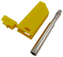 934100103 - Banana Test Connector, 4mm, Plug, Cable Mount, 24 A, 60 V, Nickel Plated Contacts, Yellow - HIRSCHMANN TEST AND MEASUREMENT