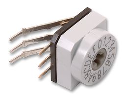 PT65-703L508 - Rotary Coded Switch, PT65, Through Hole, 16 Position, 24 VDC, Hexadecimal, 400 mA - APEM