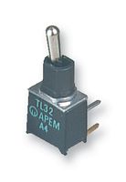 TL46W0050 - Toggle Switch, On-On, DPDT, Non Illuminated, TL, Through Hole, 10 mA - APEM