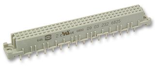 0903 296 6825 - DIN 41612 Connector, 96 Contacts, Receptacle, 2.54 mm, 3 Row, a + b + c - HARTING