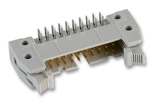 09 18 534 7913 - Pin Header, Short Latch, Wire-to-Board, 2.54 mm, 2 Rows, 34 Contacts, Through Hole Right Angle - HARTING