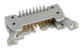 09 18 510 7903 - Pin Header, Long Latch, Wire-to-Board, 2.54 mm, 2 Rows, 10 Contacts, Through Hole Right Angle - HARTING