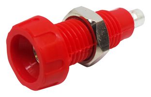 563-0500-01 - Banana Test Connector, 4mm, Socket, Panel Mount, 10 A, 50 V, Tin Plated Contacts, Red - DELTRON COMPONENTS