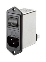 FN281-4-06 - Filtered IEC Power Entry Module, IEC C14, General Purpose, 4 A, 250 VAC, 2-Pole Switch - SCHAFFNER