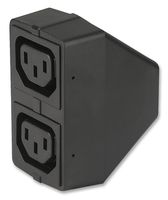 4741.0000 - Mains Converter Plug, IEC C14 Appliance Inlet, 2 x F Appliance Outlets, 10 A, 10 A, Black - SCHURTER