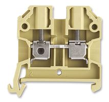 038046 SAK2.5/35 - DIN Rail Mount Terminal Block, 2 Ways, 22 AWG, 12 AWG, 6 mm², Screw, 24 A - WEIDMULLER