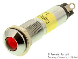 609-1112-130F - LED Panel Mount Indicator, Red, 12 VDC, 9.3 mm, 15 mA, 60 mcd, IP66 - DIALIGHT