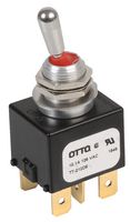 T7212D5 - Toggle Switch, IP68S, (On)-On, DPST, Non Illuminated, T7, Panel Mount, 16 A - OTTO CONTROLS