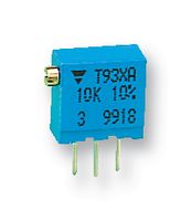 T93XA502KT20 - Trimpot, Multi Turn, Cermet, Side Adjust, 5 kohm, Through Hole, 23 Turns - VISHAY