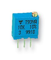 T93YA103KT20 - Trimpot, Multi Turn, Cermet, Top Adjust, 10 kohm, Through Hole, 23 Turns - VISHAY