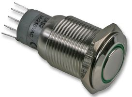 MP0045/1E2GN012 - Vandal Resistant Switch, Ring, MP0045/1E, 16.2 mm, DPDT, Off-On, Flush, Natural - BULGIN LIMITED